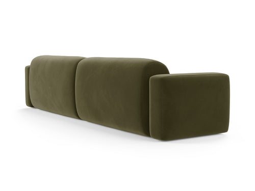 Cosmopolitan Design Modulaire bank Strino 4-zits, flueel groente - 98x240x78cm