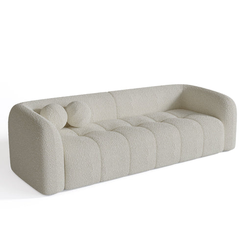 Sia Home - Rechte bank HAUSSMANN - Bouclette stof - Crème - 226cm