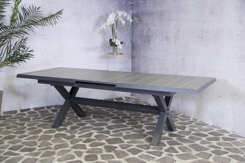 Sens-Line - Monaco Keramiek - Uitschuifbare tuintafel - 207-267cm - Antraciet
