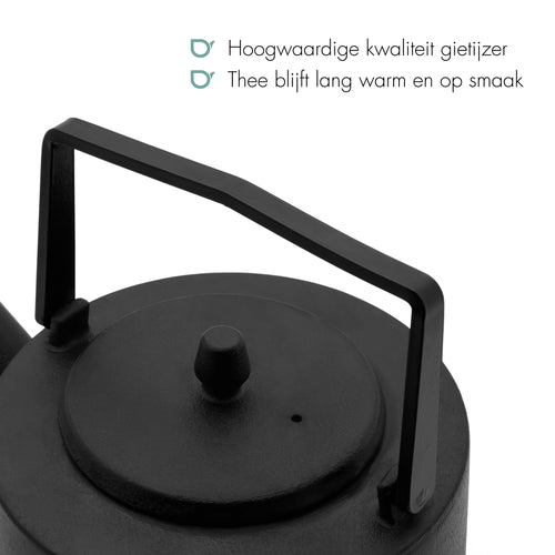 Bredemeijer - Gietijzeren theepot Hubei - 1,2 liter - Zwart - vtwonen shop