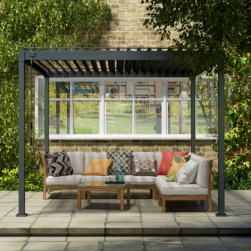 MIRADOR Pergola 80 Solid 3x4m - Antraciet