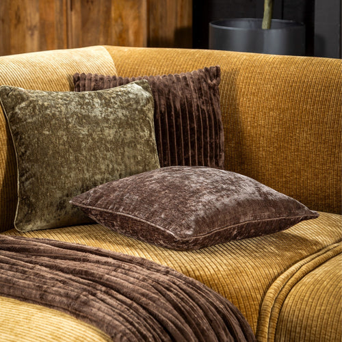 MARTHY - plaid 140x180 cm - ribfluweel - gerecycled - Chocolate Martini - bruin