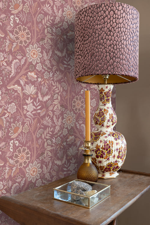 ESTAhome behang vintage bloemen mauve paars - 50 x 900 cm - 131331 - vtwonen shop