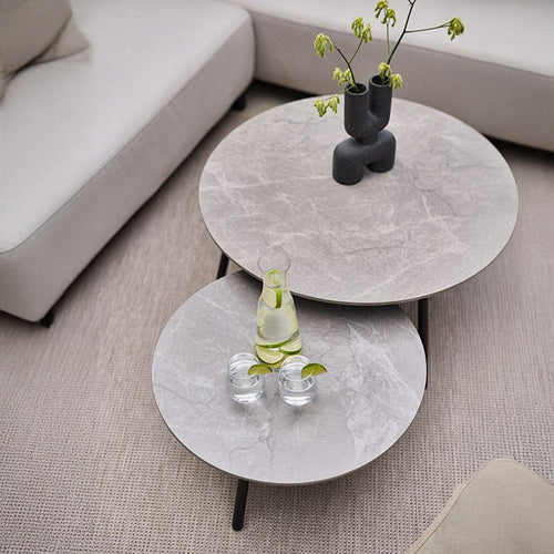 Hartman Bijzettafel Monaco - Grijs/Zwart Keramiek - 80x80x40cm