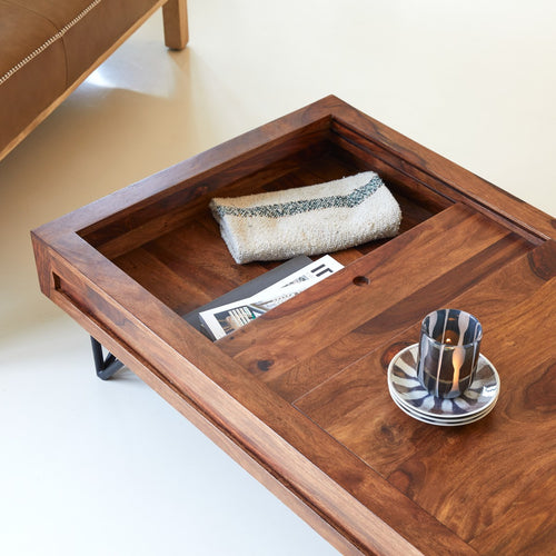 Tikamoon Massief palissander salontafel - Donkerbruin
