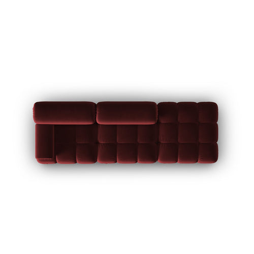 Cosmopolitan Design - Rechte modulaire bank Cortina 4-zits, flueel rood - 94x282x70cm