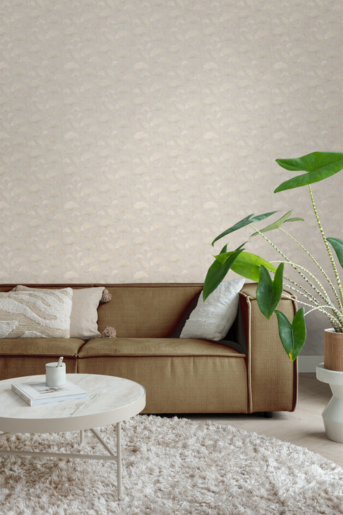 Borastapeter behang ginkgo bladeren beige - 53 cm x 10.05 m - 660866 - vtwonen shop