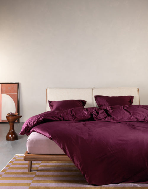 Essenza Aziza dekbedovertrek - Eenpersoons – 140x200/220 cm - Mauve wine