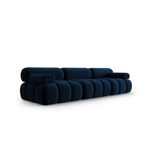 Cosmopolitan Design - Modulaire bank Cortina 3-zits, flueel koningsblauw - 94x282x70cm