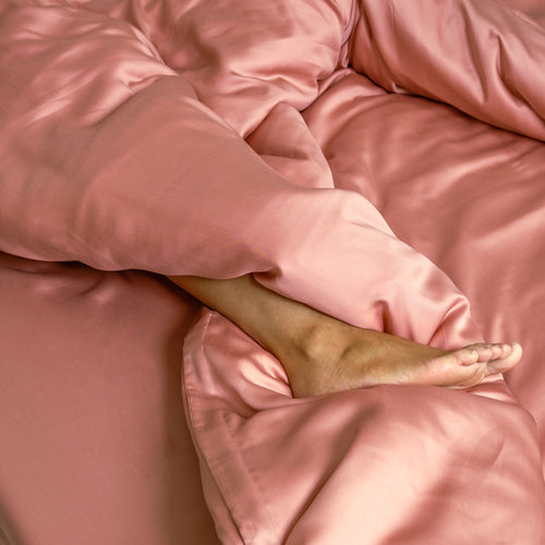 Coco & Cici - TENCEL - Sateen Hoeslaken Terra Roze - Topper 180x210x10