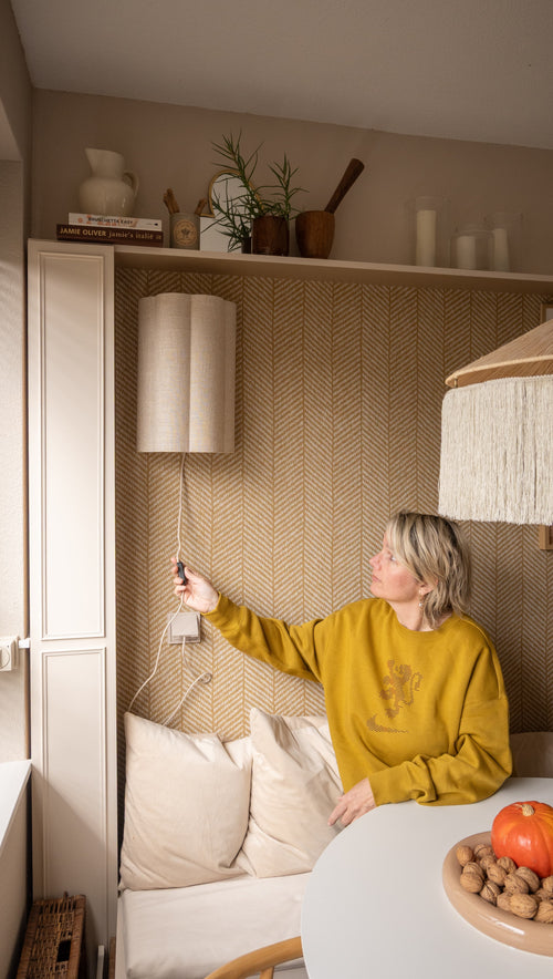 vtwonen vloerlamp FRINGE - naturel - Ø30cm - vtwonen shop