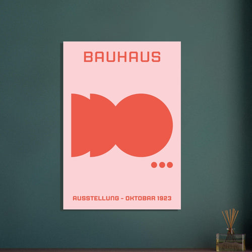 Artfulprints Poster met Lijst Bauhaus - Ausstellung oktobar 1923   - 70x100 cm - Roze