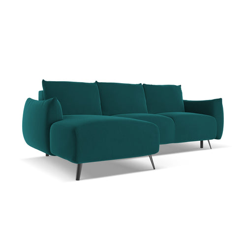LaMiaSofa hoekbank links Genova - velours - marien - 242x162x86