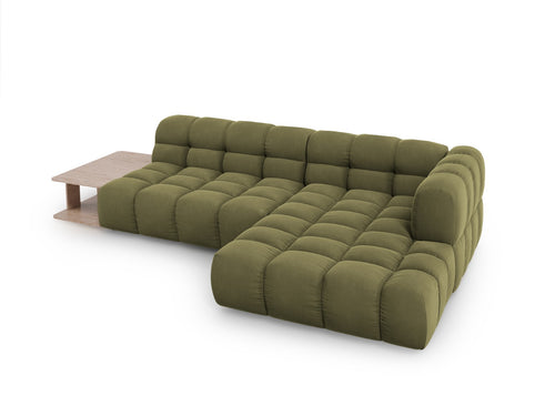Cosmopolitan Design Modulaire hoekbank rechts Sky 4-zits, flueel, lichtgroen - 162x297x70cm