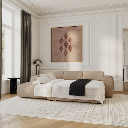 Sia Home - Hoekbanken YUMA - Bouclette stof - Mol - 283cm - vtwonen shop