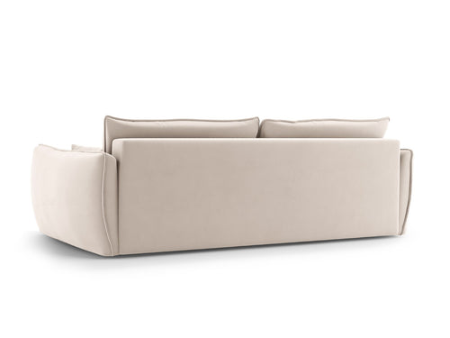 Cosmopolitan Design Slaapbank met opbergdoos Matera 3-zits, flueel beige - 108x240x86cm