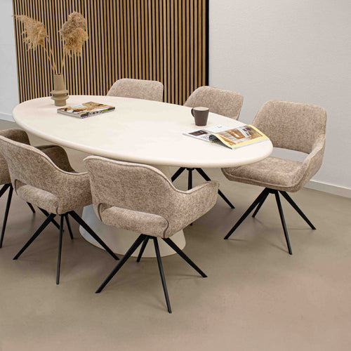 Kick draaistoel Nori - Champagne