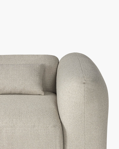 noo.ma Yaro 3-zits hoekbank - Desert Beige Bouclé, zachte zit, 263x169,5x69 cm