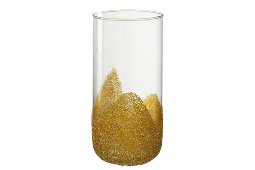 J-Line kaarshouder Strass - glas - transparant/goud - large