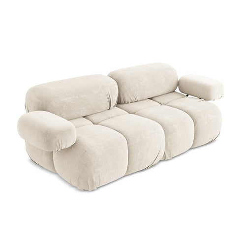 LaMiaSofa Tweezits modulaire bank Sanremo - chenille stof - lichtbeige - 190x96x70