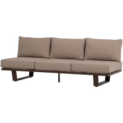 WOOOD 3-zits tuinbank Bear - Aluminium - Bruin - 80x210x87