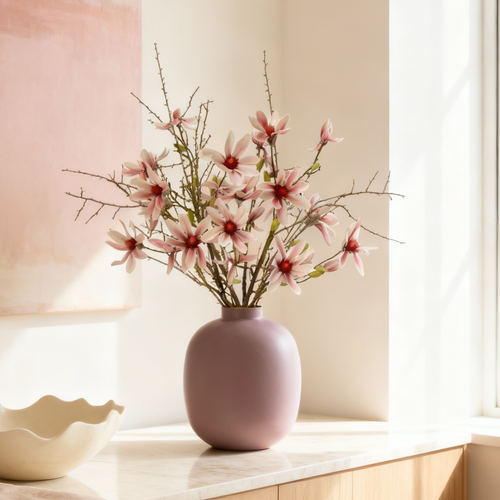 Maxifleur Handgebonden Kunstboeket Chloe Athene 85cm Roze