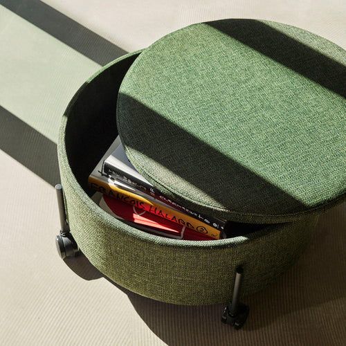 Hübsch poef Contain - acryl/polyester/staal - ø66x37cm