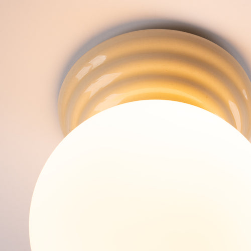 Sollux Lighting Plafondlamp ZORI beige IP44 - 12x16x12cm