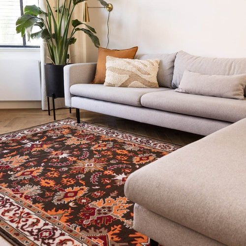Interieur05 vintage vloerkleed Funda - creme/oranje - 160 x 230 cm