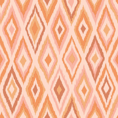 ESTAhome behang ruiten roze en oranje - 50 x 900 cm - 131689