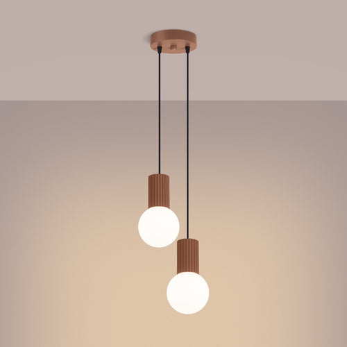 Sollux Lighting Hanglamp HALO 2P mokka - 15x15x120cm