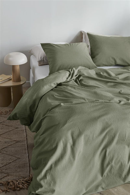 Beddinghouse Summer dekbedovertrek - Effen - Eenpersoons - 140x200/220 - Green - vtwonen shop