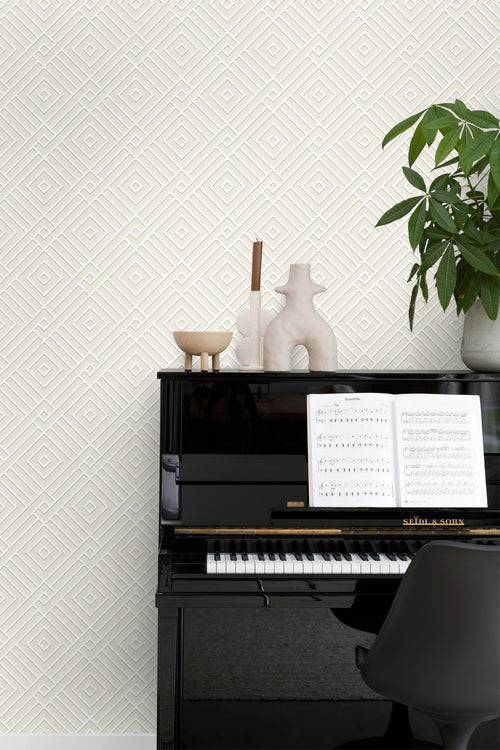Origin Wallcoverings behang 3D grafisch motief wit - 50 x 900 cm - 347977 - vtwonen shop