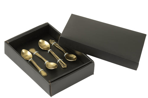 J-Line lepel Messing - brass - goud - doos van 4