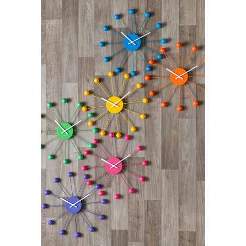 Karlsson wandklok Funky Spider - blauw - Ø40cm - vtwonen shop