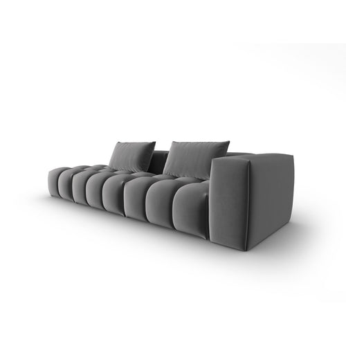 Cosmopolitan Design - Linker modulaire bank Verona 4-zits, flueel warm grijs - 85x265x70cm