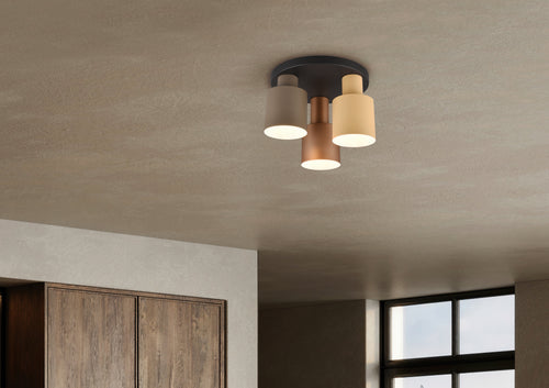 Trio Leuchten plafondlamp Agudo - 3 lichts - 30  x 24.5   cm - zwart