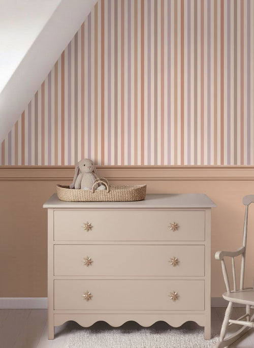ESTAhome behang strepen paars en roze - 50 x 900 cm - 132257