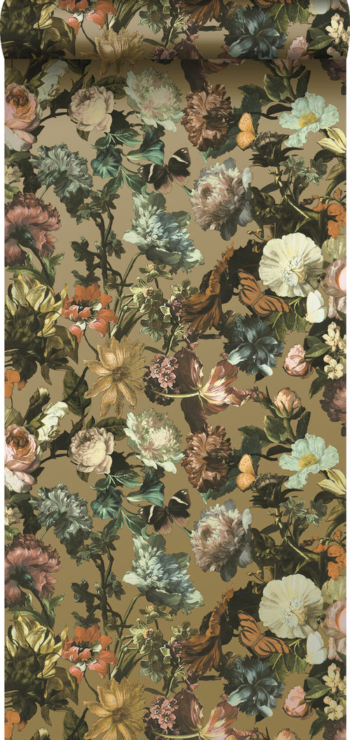 ESTAhome behang bloemen goud - 53 cm x 10.05 m - 139595