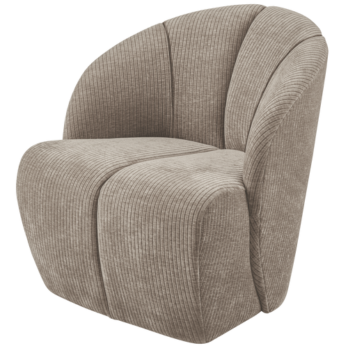 WOOOD draaifauteuil Mojo - Geweven Ribstof - Donker Zand - 75x68x77 cm - vtwonen shop