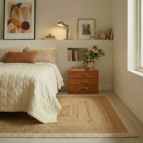 Mrcarpet jute vloerkleed - naturel/wit - 140 x 200 cm