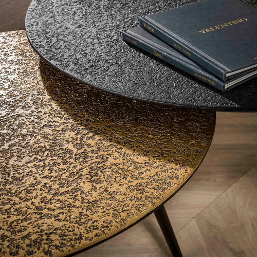 Giga Meubel Salontafel Metallic - Grijs Metaal - Set van 2 - 74x74x40cm