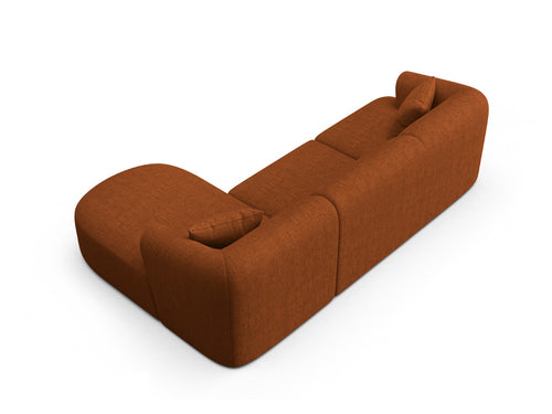 Cosmopolitan Design Modulaire hoekbank rechts Campi 4-zits, structurele stof baksteen - 156x256x70cm