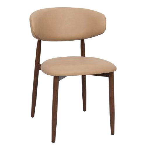 Giga Meubel Eetkamerstoel Alexia - Beige/Walnoot - PU Leer - Set van 2 - vtwonen shop