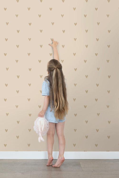 ESTAhome behang hartjes beige - 53 cm x 10.05 m - 139769