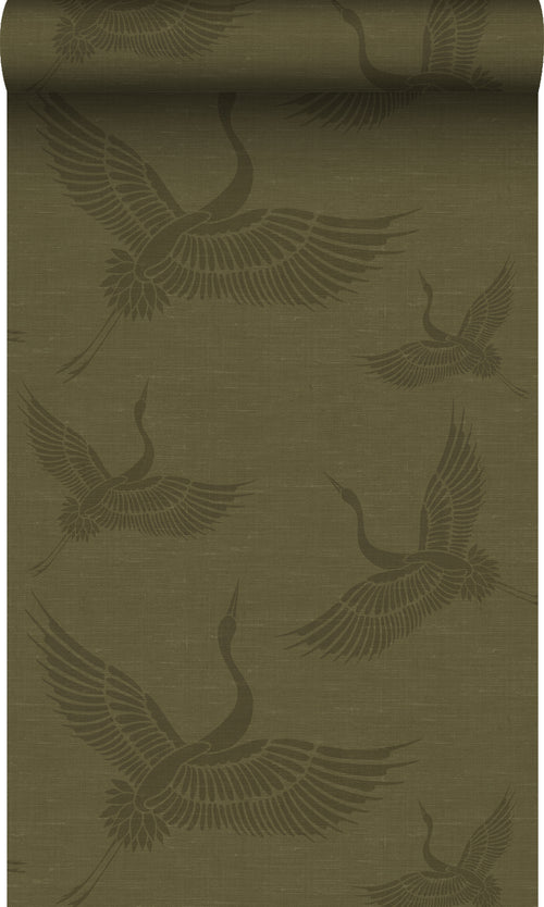 Origin Wallcoverings behang kraanvogels okergeel - 0,53 x 10,05 m - 347758 - vtwonen shop