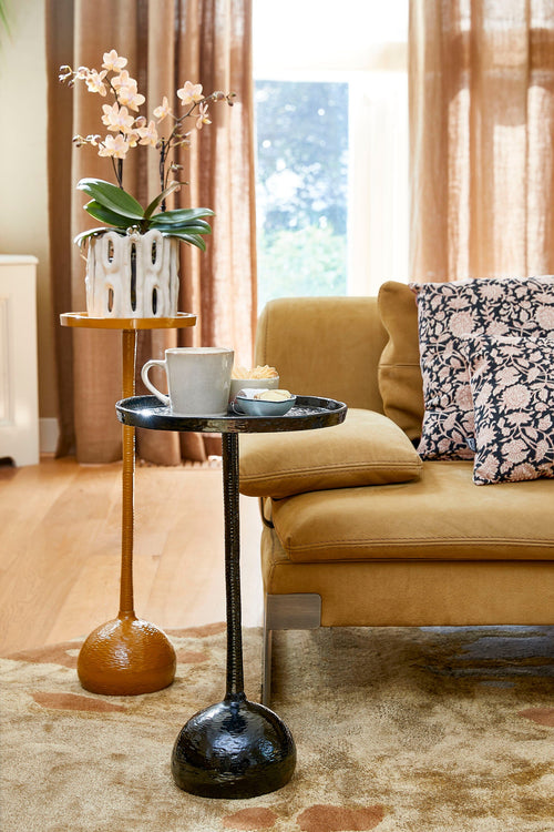 Mica Decorations Colin Bijzettafel - H58 x Ø34 cm - Gerecycled Aluminium - 100% FSC - Zwart - vtwonen shop