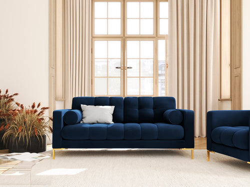 Cosmopolitan Design Bank Bali 2-zits, flueel, koningsblauw - 96x152x75cm