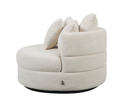 DÉJA Living Draaifauteuil Miles - Beige Stof - Ø100x84cm