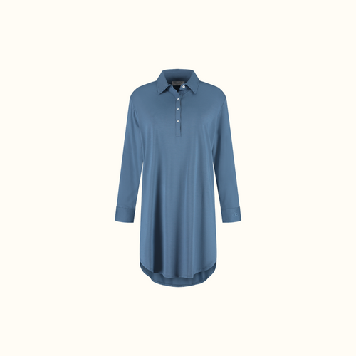 Coco & Cici - Tencel Nachthemd - Dames - Donker Blauw - Maat L / XL - vtwonen shop